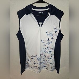 Izod Golf Women’s Sleeveless Top Size Large UPF-15 Boats Tennis Polo